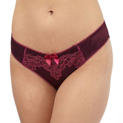 Dark purple lace Brazilian briefs